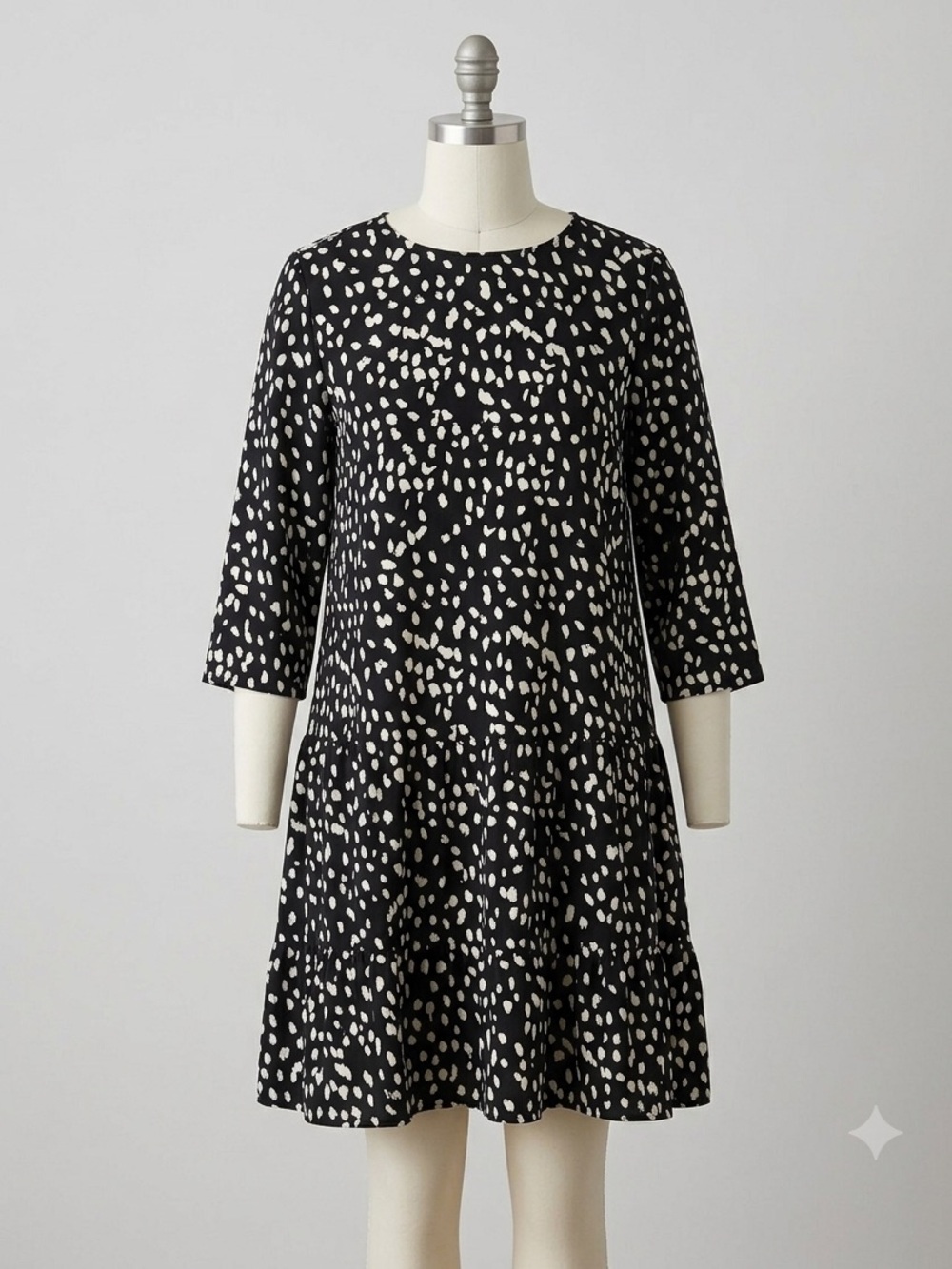 Anthropologie Hayden Black and White Polka Dot Dress, made in Los Angeles sz L